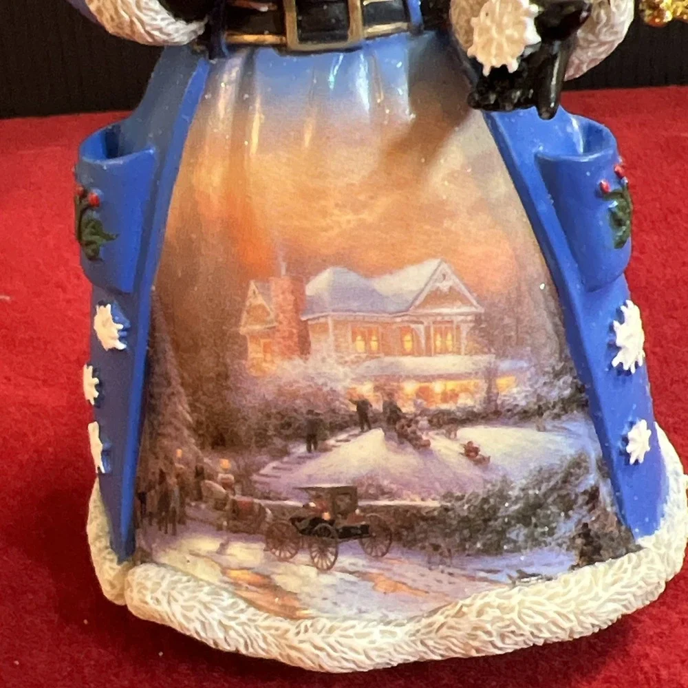 Christmas Night Visit Santa Ornament Thomas Kinkade‎ Old World Ashton Drake 2003